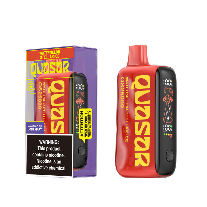 Watermelon Stellar Ice Lost Mary Quasar OS25000 Disposable Vape NicDelivery Watermelon Stellar Ice Lost Mary Quasar OS25000 Disposable Vape NicDelivery
