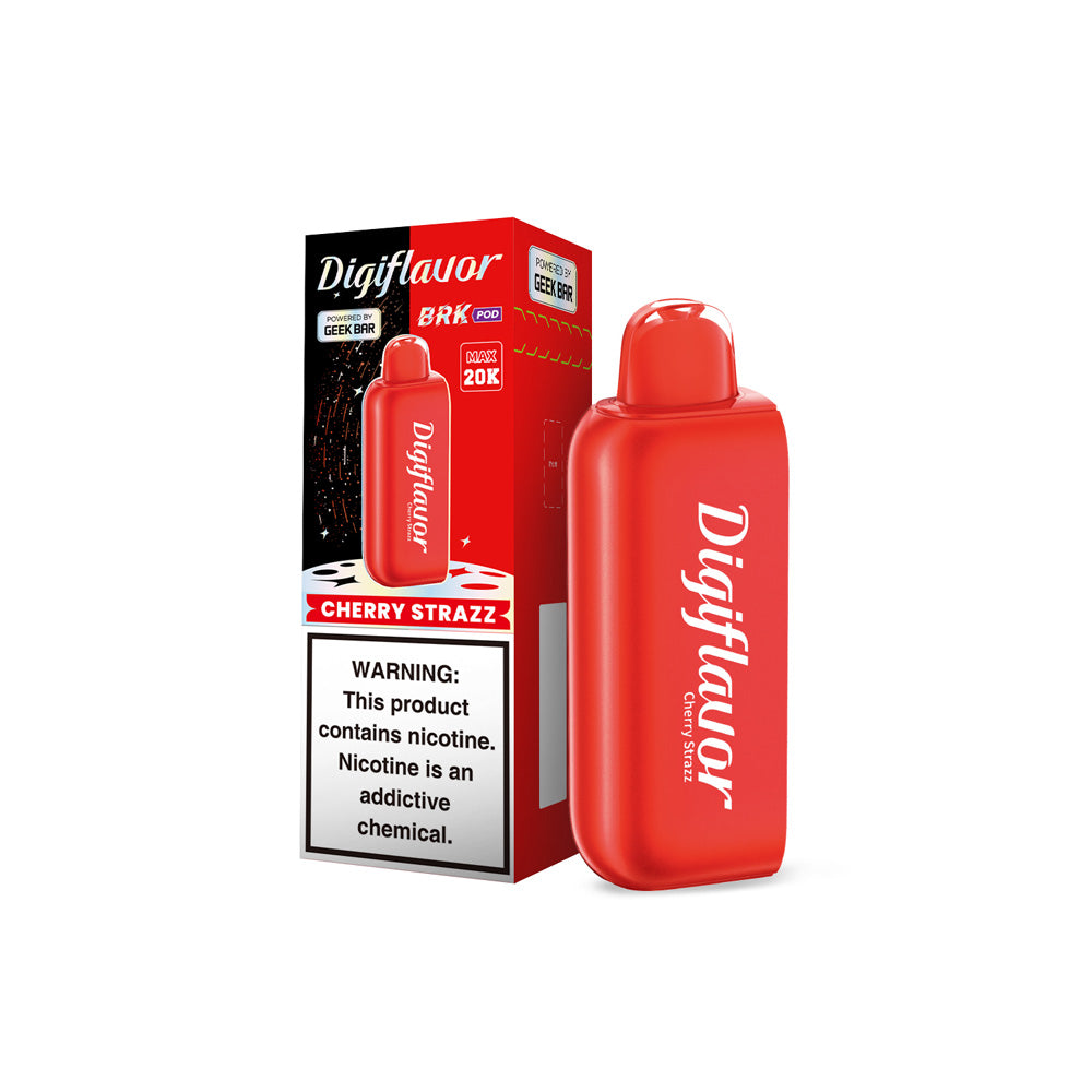 Cherry Strazz Digi Flavor BRK 20,000 Puffs POD Disposable Device   NicDelivery