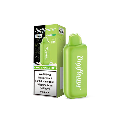 Sour Apple Ice Digi Flavor BRK 20,000 Puffs POD Disposable Device NicDelivery Sour Apple Ice Digi Flavor BRK 20,000 Puffs POD Disposable Device NicDelivery