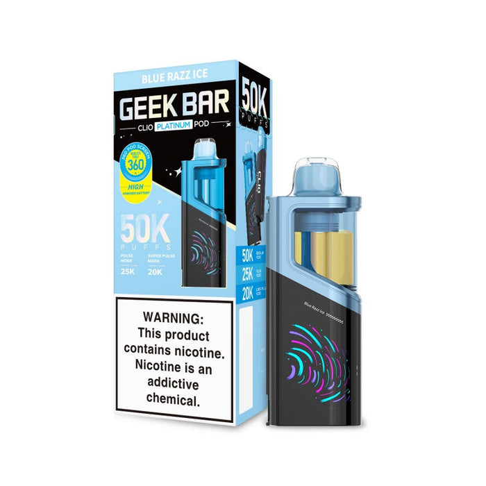 Blue Razz Ice Geek Bar Clio Platinum 50k (POD)