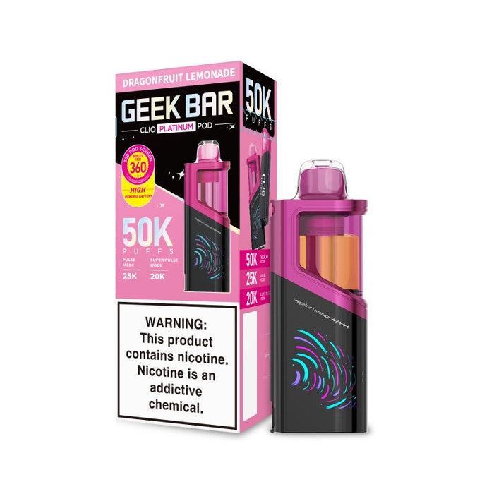 fruit bars vapes Dragonfruit Lemonade Geek Bar Clio Platinum 50k (POD) Disposable Vape — NicDelivery