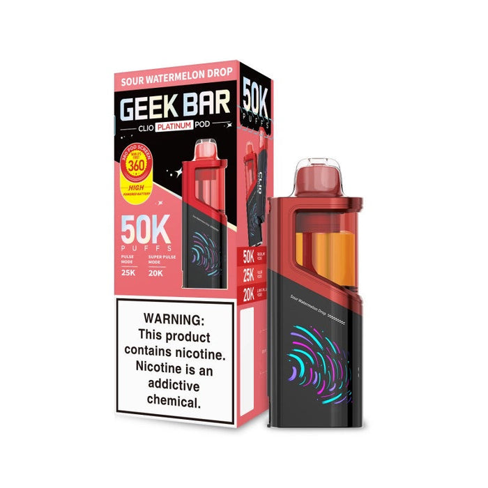Sour Watermelon Drop Geek Bar Clio Platinum 50k (POD)