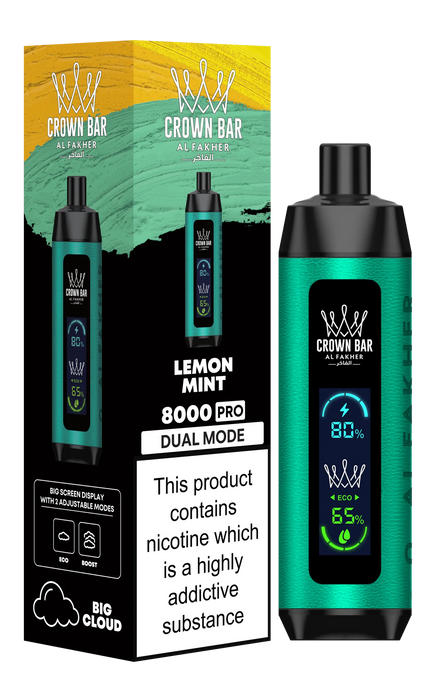 Lemon Mint Al Fakher Crown Bar PRO 8k