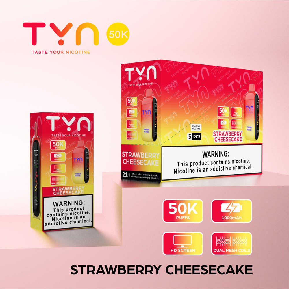 Strawberry Cheesecake TYN 50k Disposable Vape NicDelivery Strawberry Cheesecake TYN 50k Disposable Vape NicDelivery