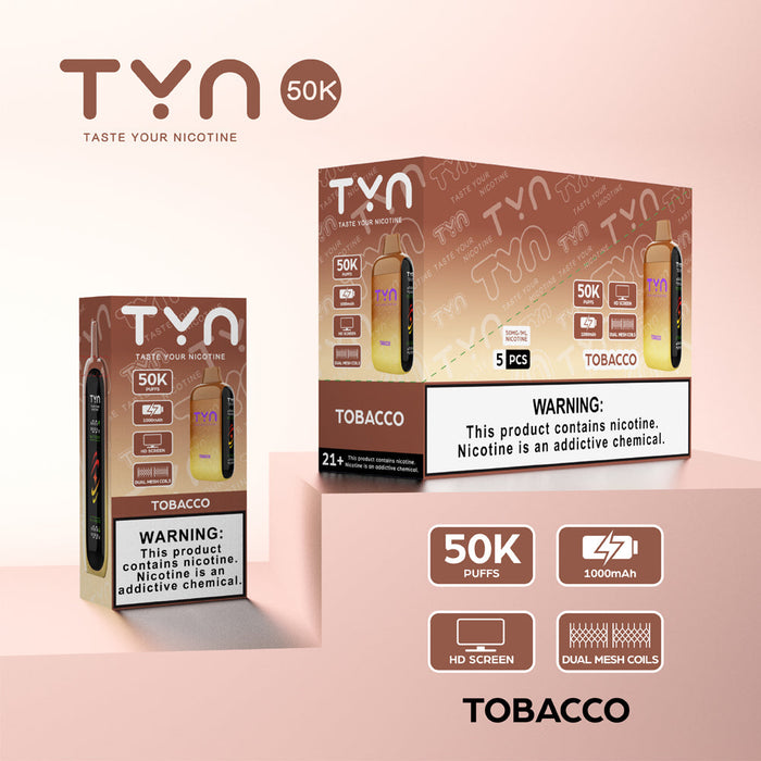Tobacco TYN 50k Disposable Vape NicDelivery Tobacco TYN 50k Disposable Vape NicDelivery